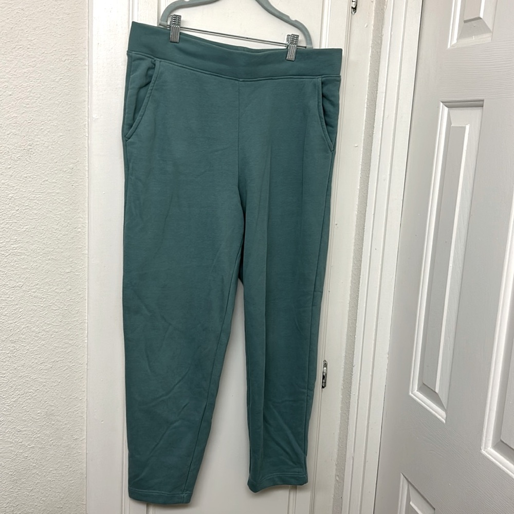 Lands End Blue Green Leggings 6-8 Small Serious Sweats